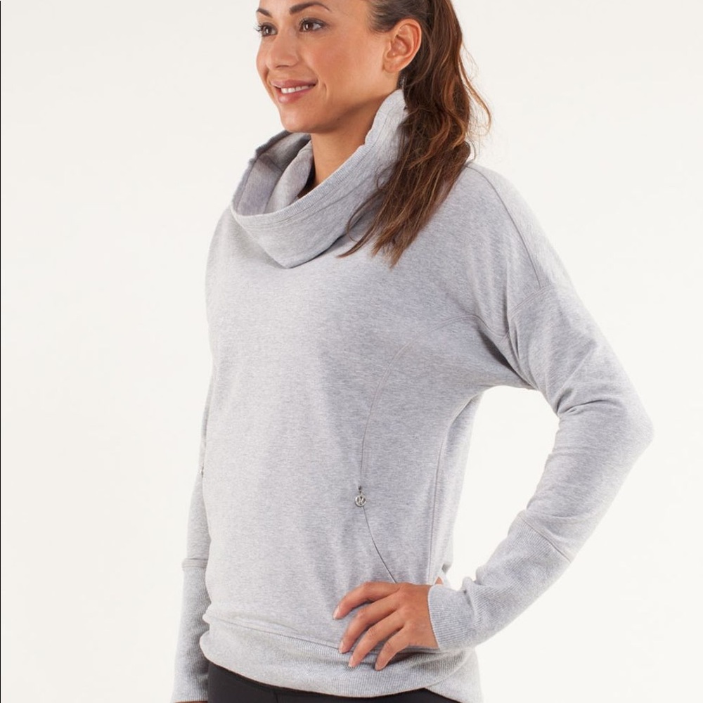 lululemon athletica Light Gray Cowl Neck Sweatshirt